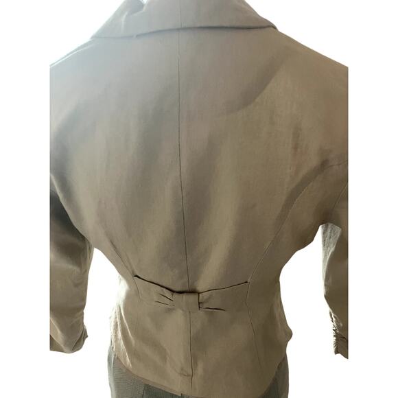 Vintage Y2k WET SEAL Linen Blazer Jacket w Bow Details Size Small S Office Siren - Picture 8 of 9